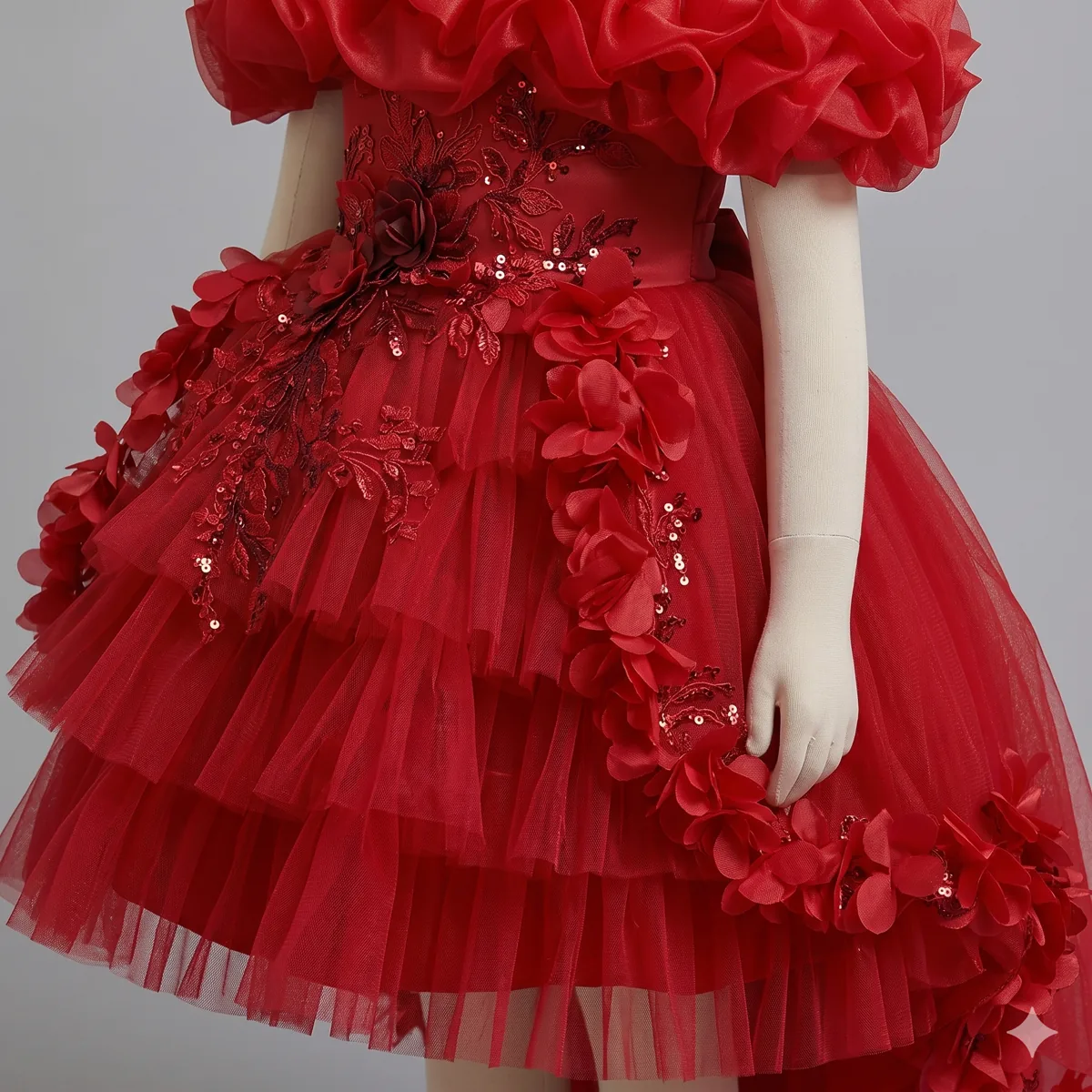Original detail image of a red dress